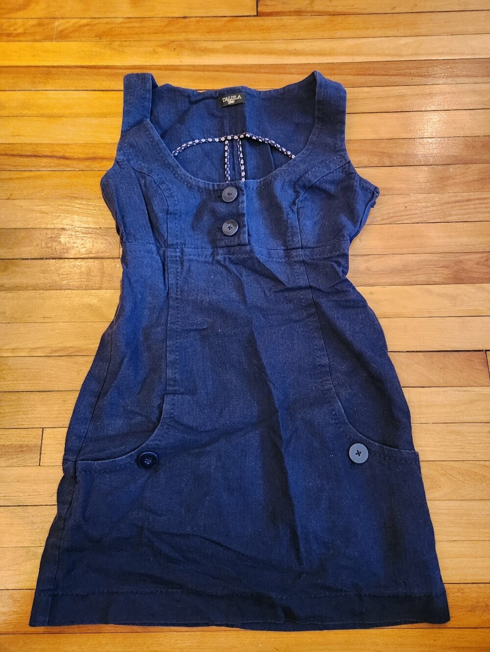 Talula Navy Button Front Dress